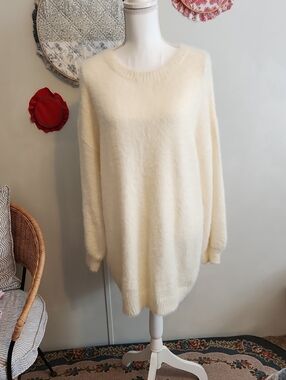 Cream Oversized Cozy Knit Sweater